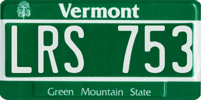 VT license plate LRS753
