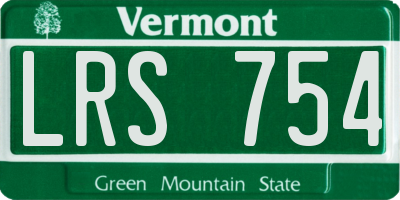 VT license plate LRS754