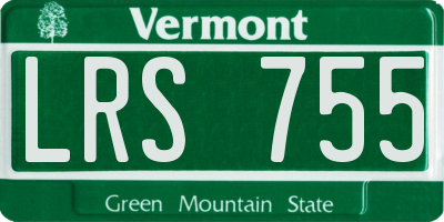 VT license plate LRS755