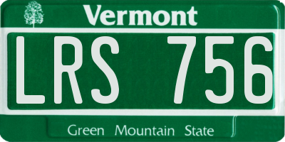 VT license plate LRS756