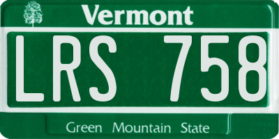 VT license plate LRS758