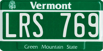 VT license plate LRS769