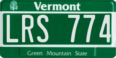 VT license plate LRS774