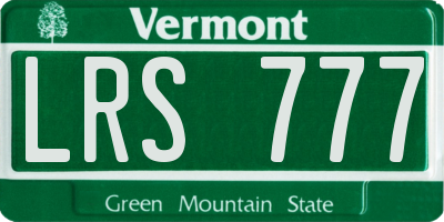 VT license plate LRS777