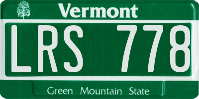 VT license plate LRS778