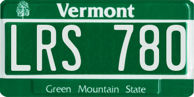 VT license plate LRS780