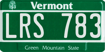 VT license plate LRS783