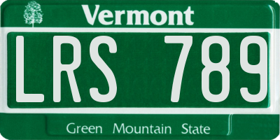 VT license plate LRS789