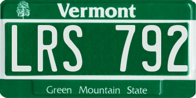 VT license plate LRS792