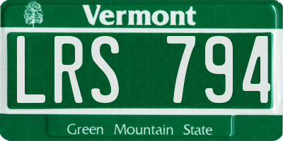 VT license plate LRS794