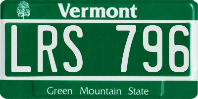 VT license plate LRS796