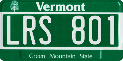 VT license plate LRS801