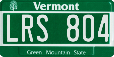 VT license plate LRS804