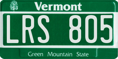 VT license plate LRS805