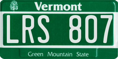 VT license plate LRS807