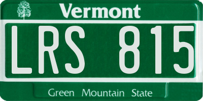 VT license plate LRS815