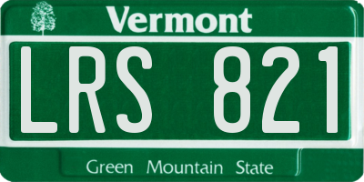 VT license plate LRS821