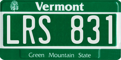 VT license plate LRS831