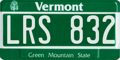 VT license plate LRS832
