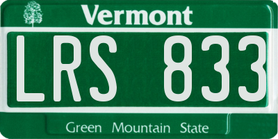 VT license plate LRS833