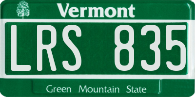 VT license plate LRS835