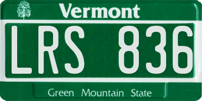 VT license plate LRS836