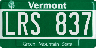 VT license plate LRS837
