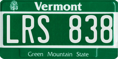 VT license plate LRS838