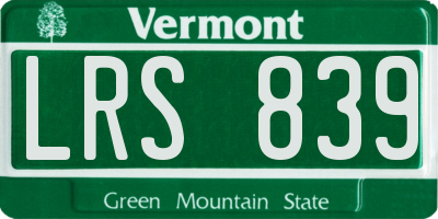 VT license plate LRS839