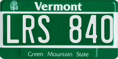 VT license plate LRS840