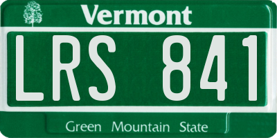 VT license plate LRS841
