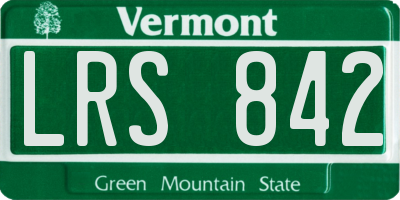VT license plate LRS842