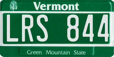 VT license plate LRS844