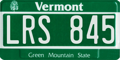 VT license plate LRS845