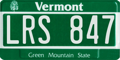 VT license plate LRS847