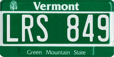 VT license plate LRS849