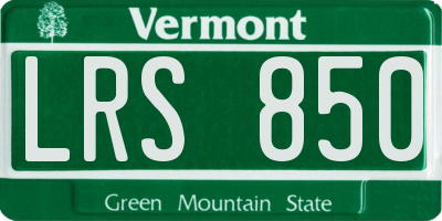VT license plate LRS850