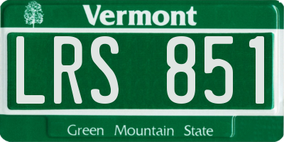 VT license plate LRS851