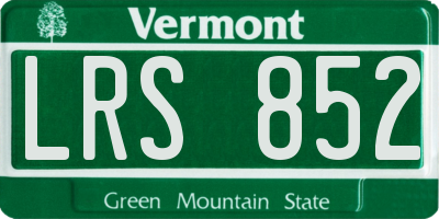 VT license plate LRS852