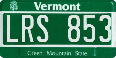 VT license plate LRS853