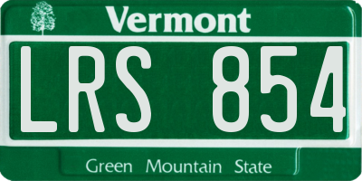 VT license plate LRS854