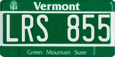VT license plate LRS855