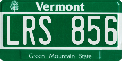 VT license plate LRS856