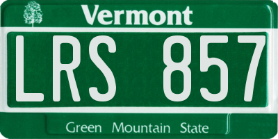 VT license plate LRS857