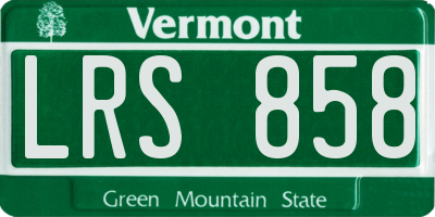 VT license plate LRS858