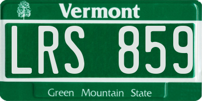 VT license plate LRS859