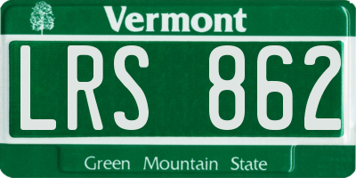 VT license plate LRS862