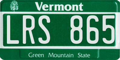 VT license plate LRS865