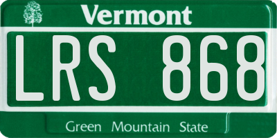 VT license plate LRS868