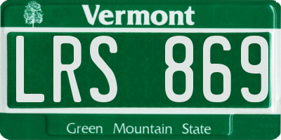 VT license plate LRS869